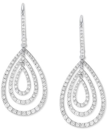 Teardrop dangle hot sale diamond earrings