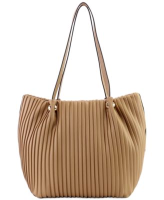 Photo 1 of Alfani Phoebe Pleated Camel Tote, Created for Macy's
15"W x 12"H x 5-1/2"D
11"L handles
Top magnetic snap closure
Gold-tone hardware
2 interior slip pockets & 2 zip pockets
Laptop compatible (std. size 13"-15")