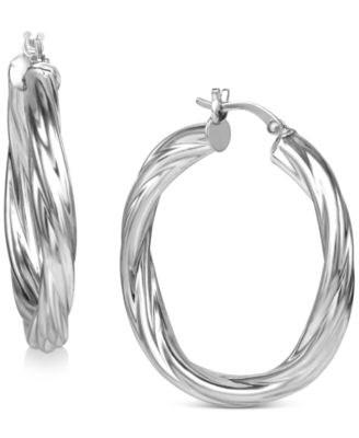 macy's sterling silver hoop earrings