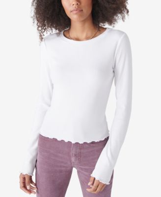 Lucky Brand - Ribbed Lettuce-Edge T-Shirt