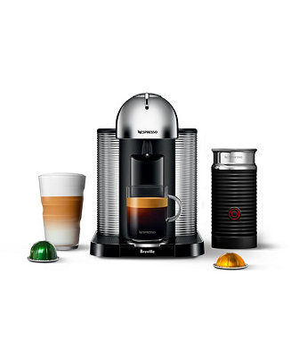 Nespresso Vertuo Coffee and Espresso Maker by Breville, Chrome with Aeroccino Milk Frother & Reviews - Small Appliances - Kitchen - Macy's