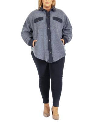 Trendy Plus Size Fleece Shacket 