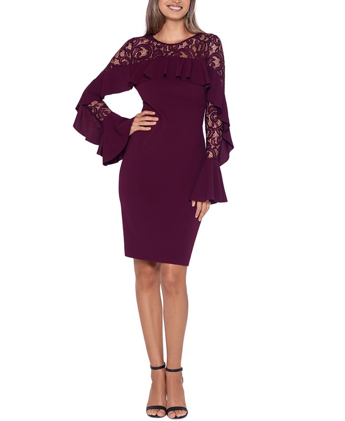 Betsy & Adam Women's Sequined Lace Sheath Dress Yellow Size 2Petite main image 0