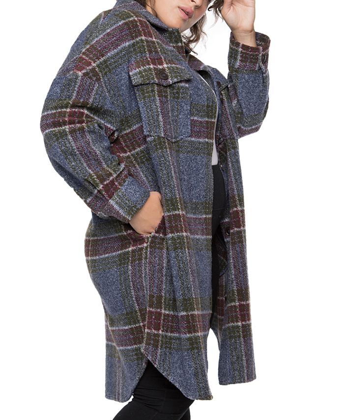 Black Tape Trendy Plus Size Plaid Jacket Macy's
