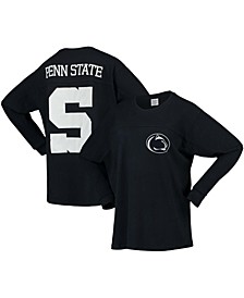 Women's Navy Penn State Nittany Lions Big Shirt Oversized Long Sleeve T-shirt