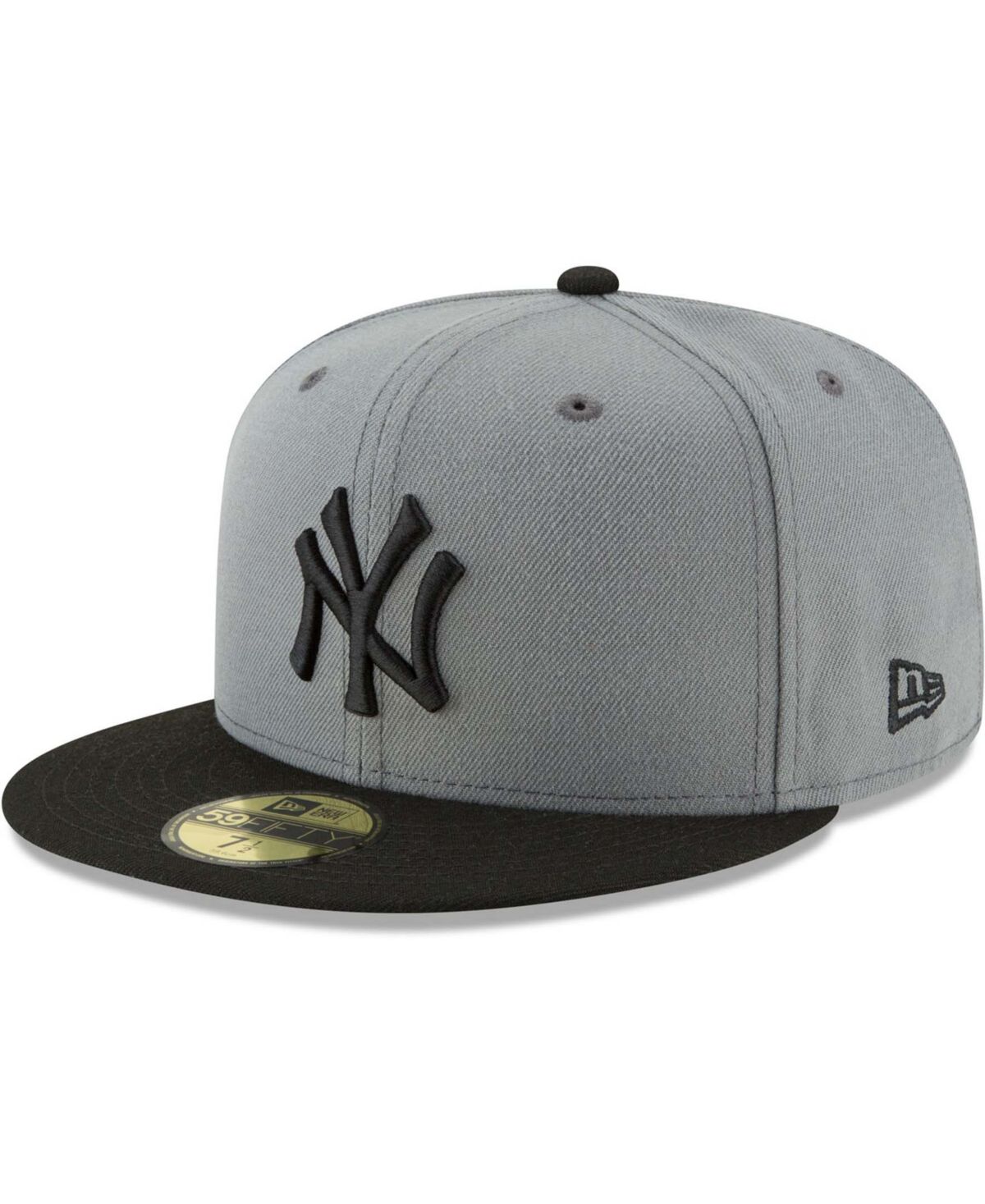 Мужская серая с черным двухцветная приталенная шляпа New York Yankees 59Fifty от New York Yankees
