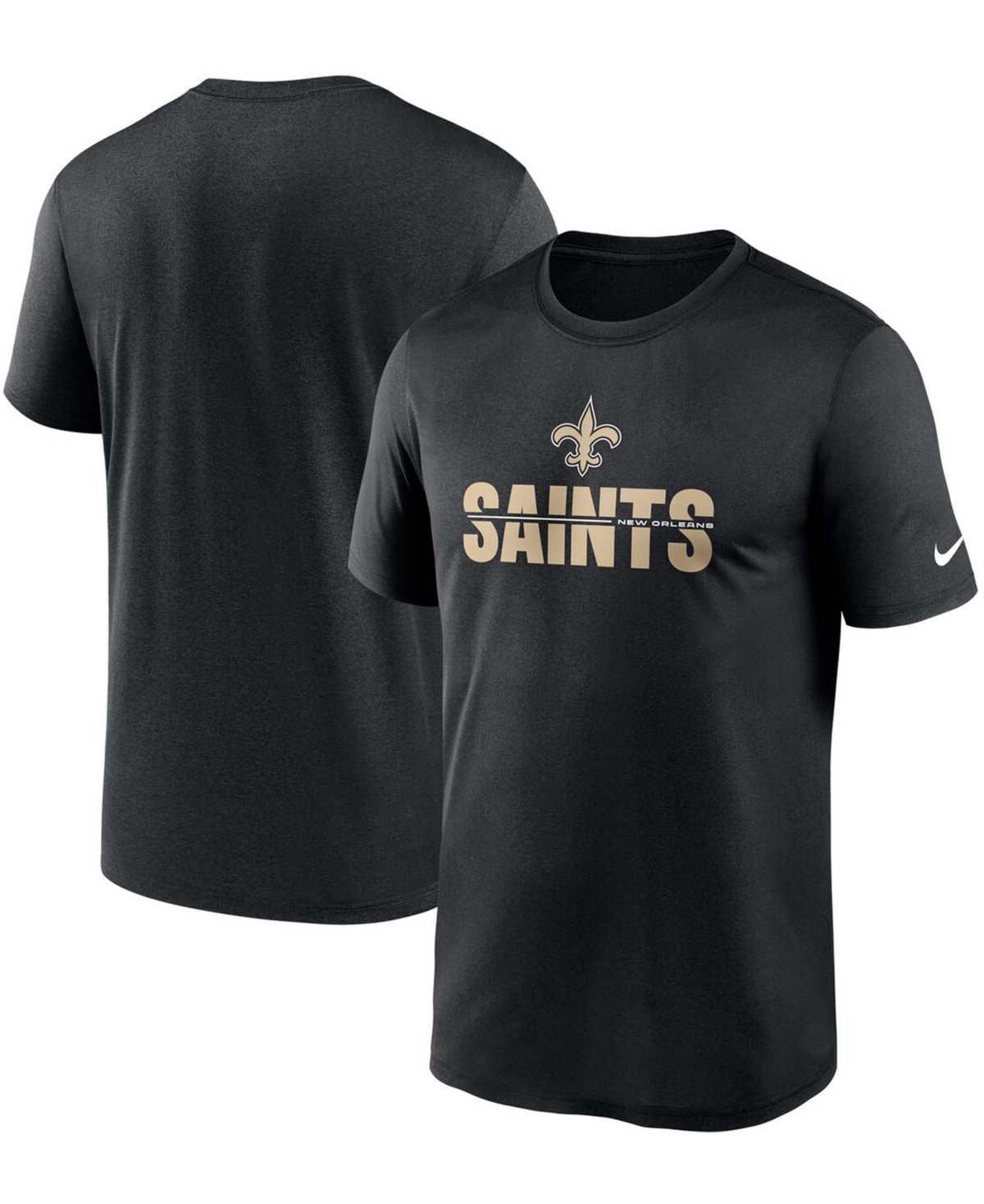 Men's Big and Tall Black New Orleans Saints Legend Microtype Performance T-shirt