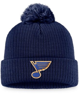 Men's Navy St. Louis Blues Core Primary Logo Cuffed Knit Hat with Pom