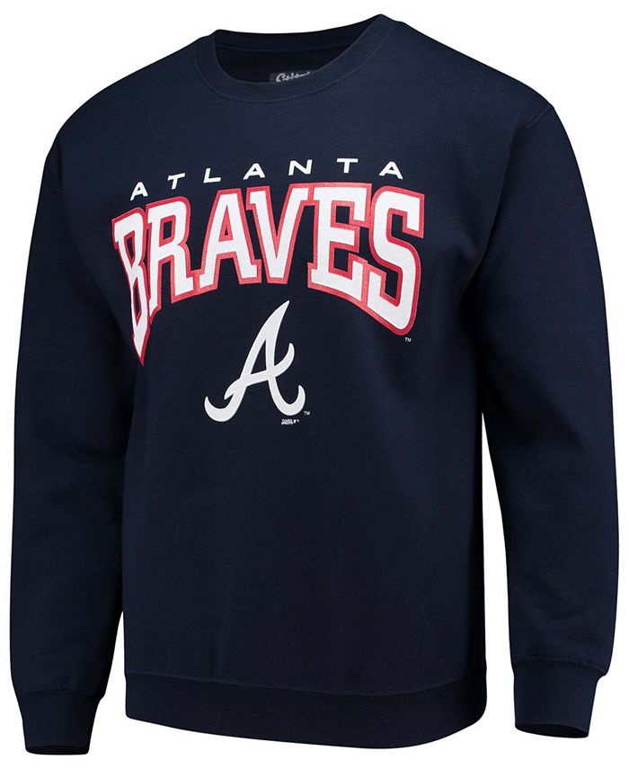 Men's Atlanta Braves Stitches Navy/Red Team Pullover Hoodie