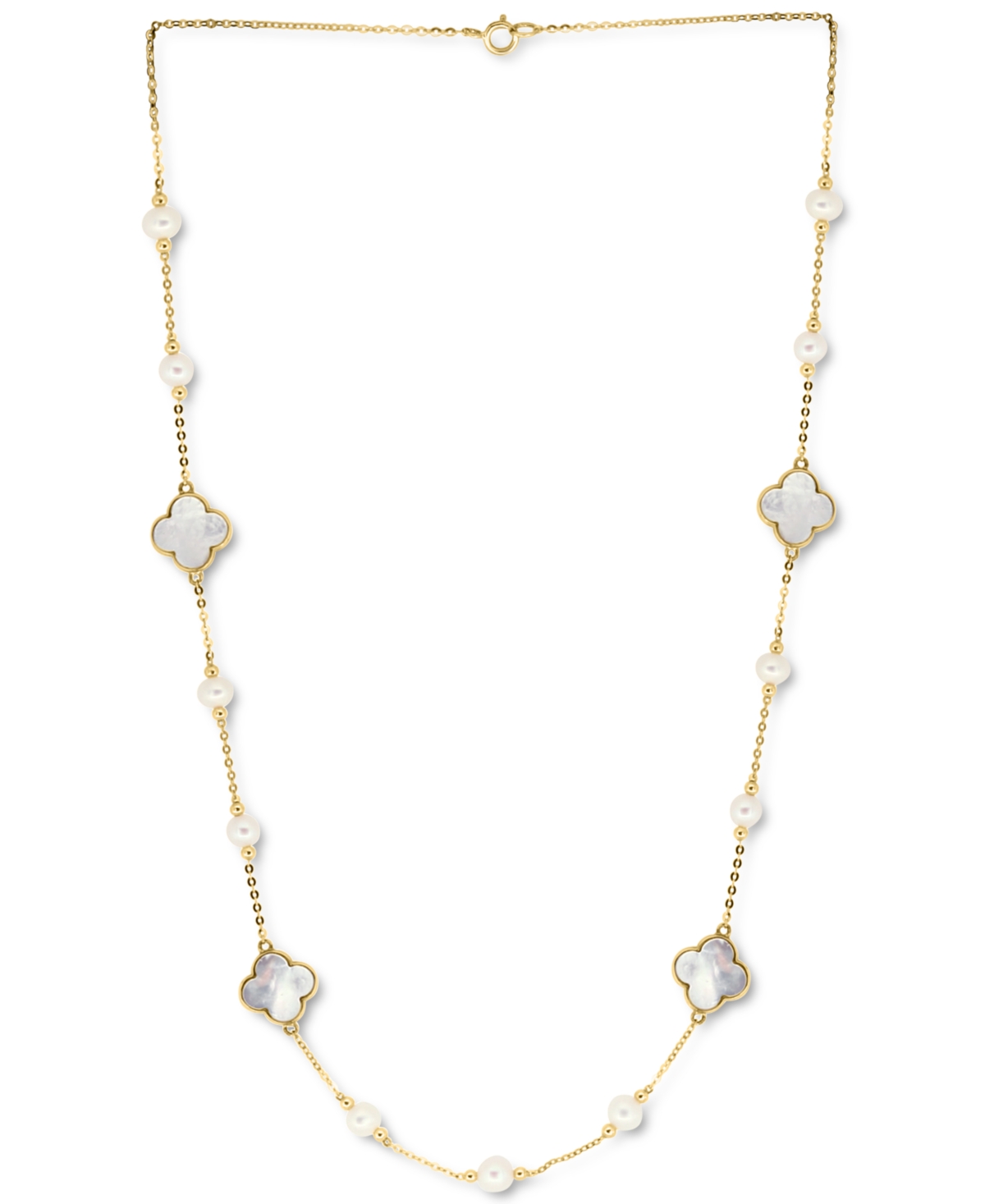 Effy Collection Effy Mother-of-Pearl & Freshwater Pearl (4-1/2mm) 18" Necklace in 14k Gold
