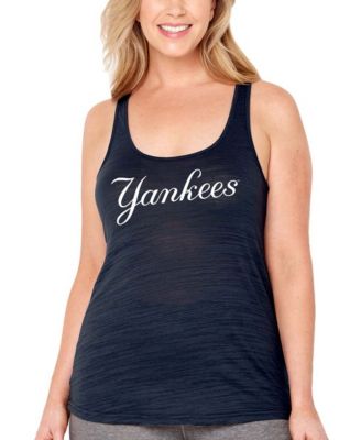 Women's Plus Size Navy New York Yankees Swing For The Fences Racerback Tank Top