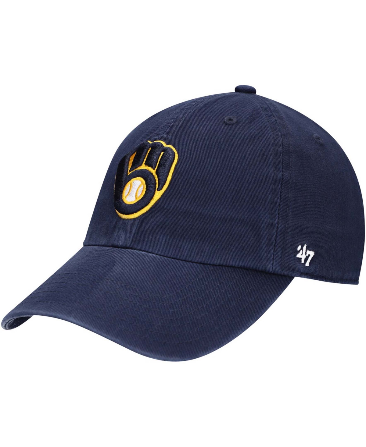 Youth Navy Milwaukee Brewers Team Logo Clean Up Adjustable Hat - Navy