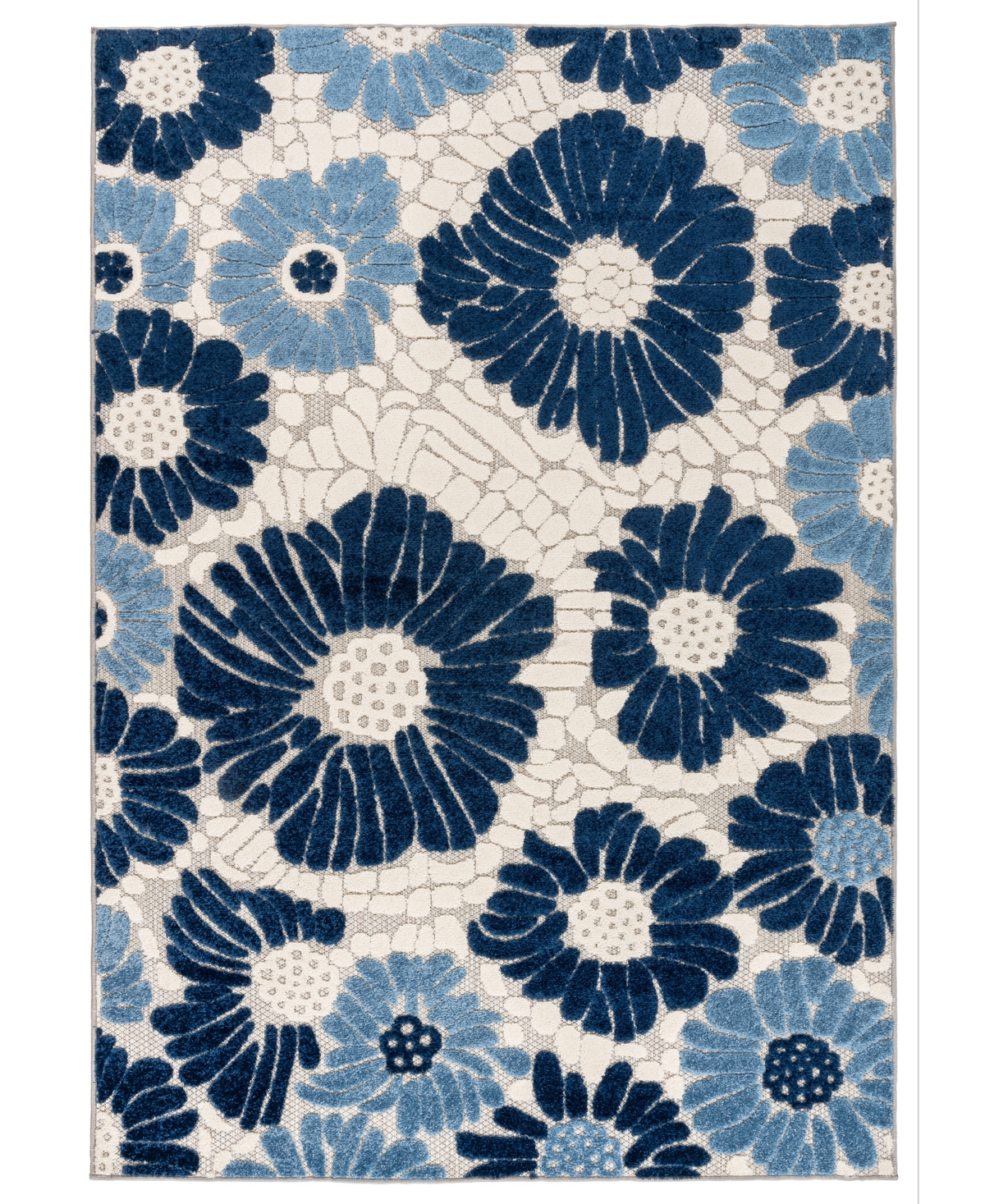 Main Street Rugs Open Doors 8016 7'10in x 10' Outdoor Area Rug - Navy