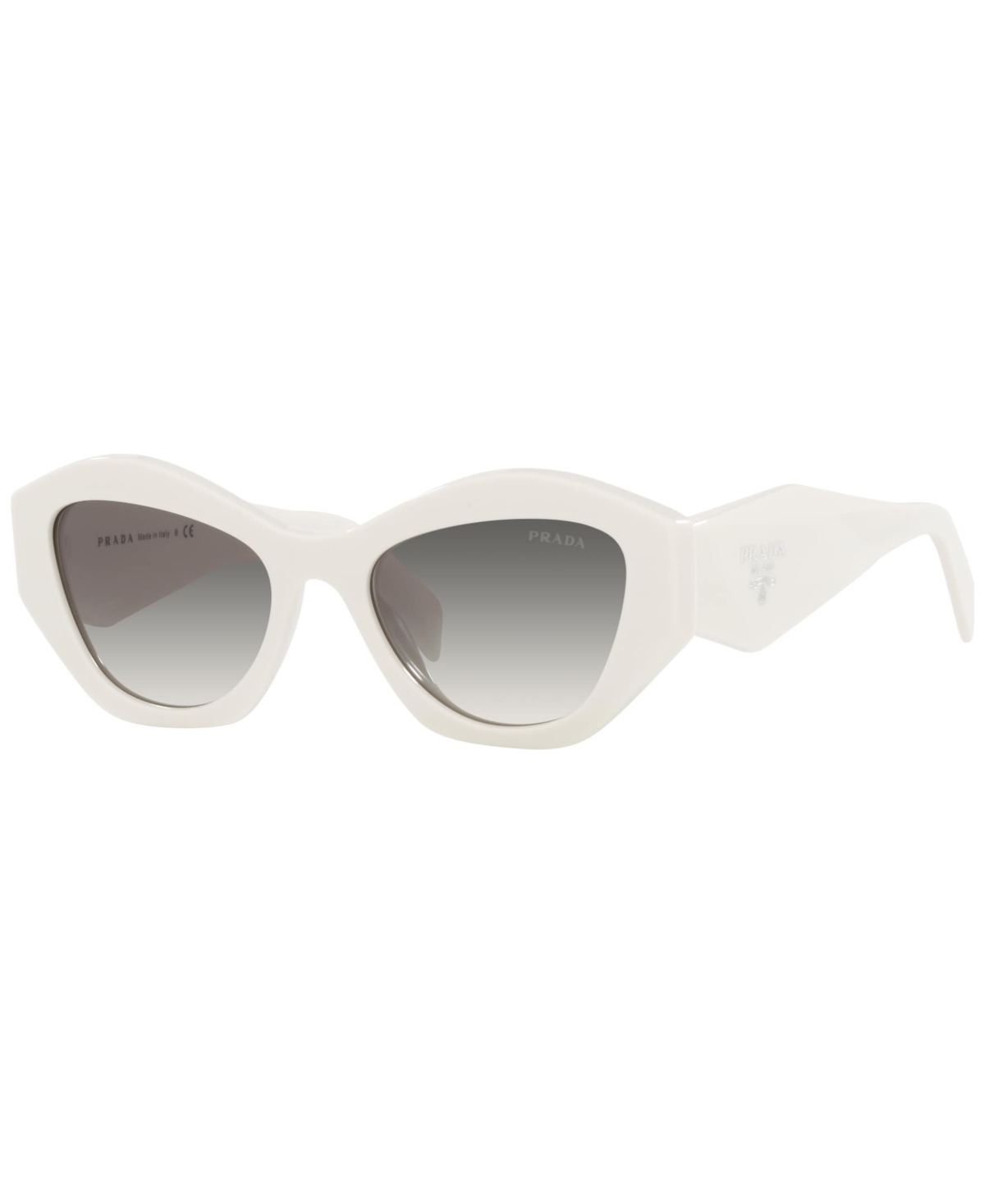 Prada Eyewear Logo-printed Angular-frame Sunglasses In White