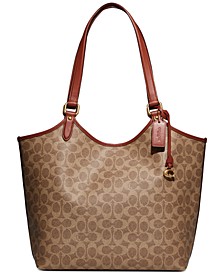 Signature Coated Canvas Day Tote with Removable Pouch