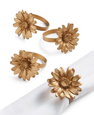 Martha Stewart Collection - Easter Figural Flower Napkin Rings, Set of 4