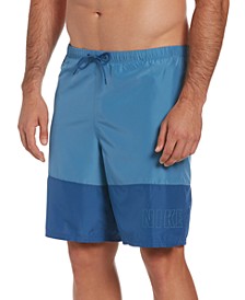 Men's Split Colorblocked Packable 9" Swim Trunks