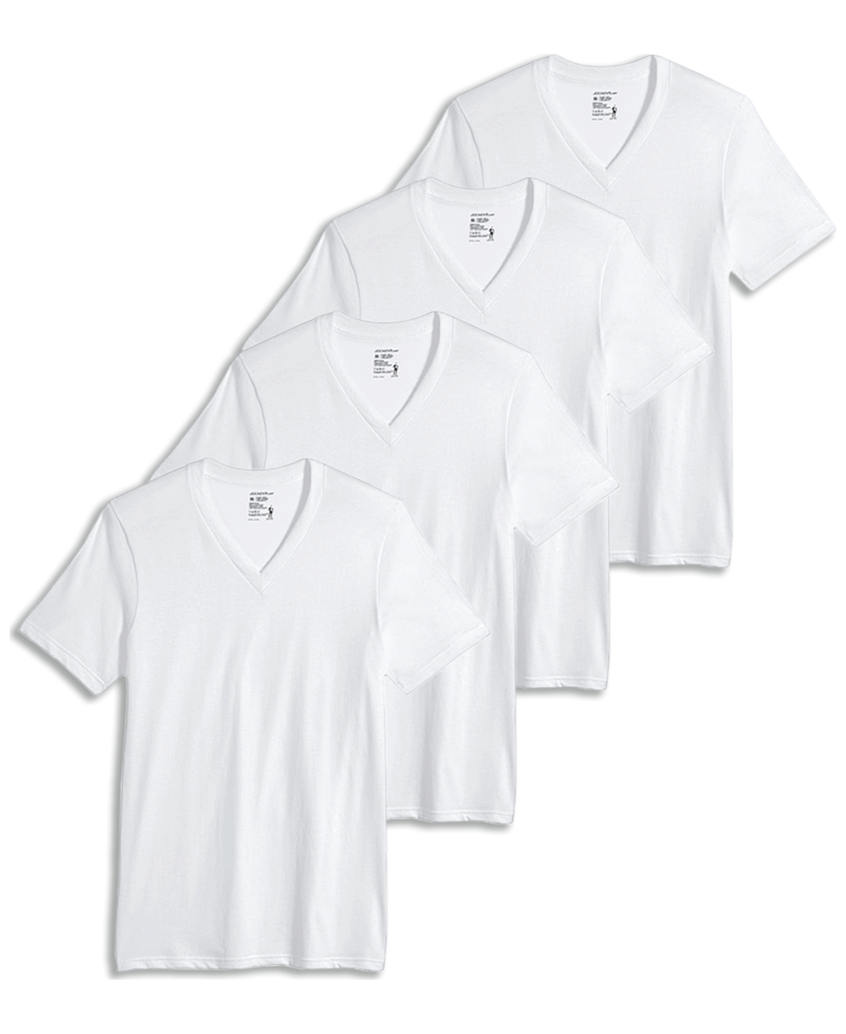 Men's Tagless 3-Pack V-Neck Undershirts + 1 Bonus Shirt, Created for Macy's - White