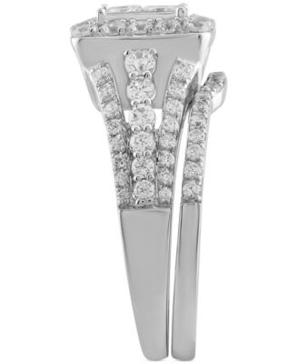 Diamond Princess Halo Bridal Set (1-1/2 ct. t.w.) in 14k White Gold
