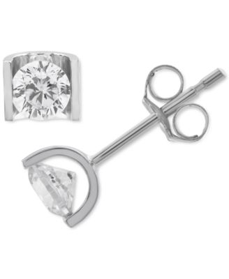 Macy's - Diamond Tension Mount Stud Earrings (1/2 ct. t.w.) in 14k White Gold