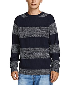 Men's Pannel Stripe Knit Crew Neck Sweater