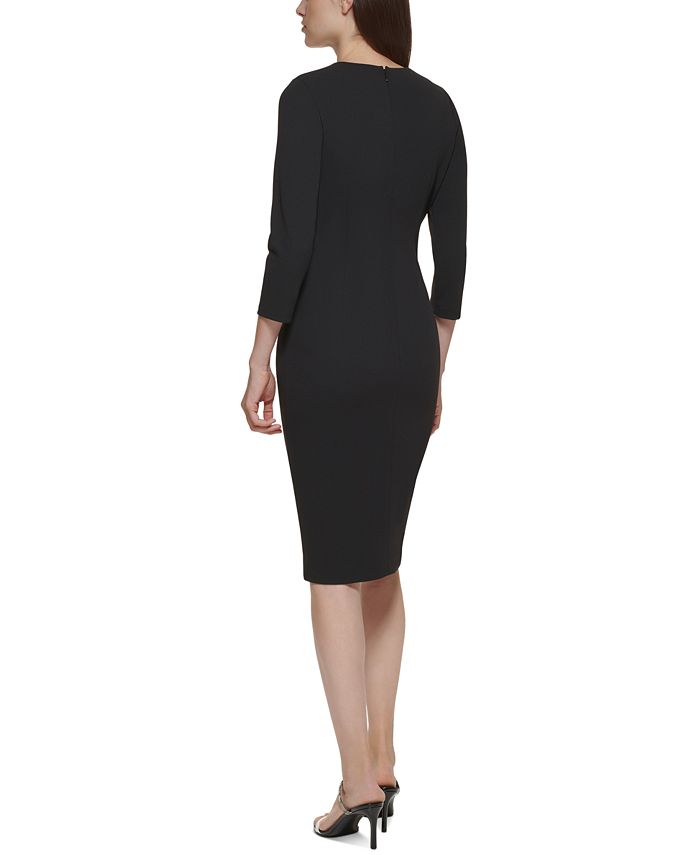 Calvin Klein Women's Zip-Detail Scuba Crepe Bodycon Dress - Macy's