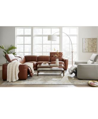 Lexanna 3-Pc. Leather Sofa with 3 Power Motion Recliners, Created for Macy&#39;s
