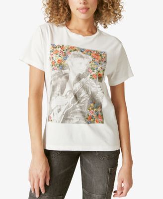 Lucky Brand - Embroidered Roses David Bowie Graphic T-Shirt