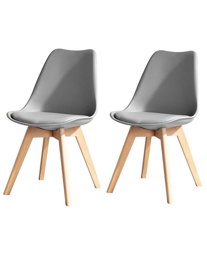 Best Master Furniture Mirage Mid Century Modern Side Chairs, Set of 2