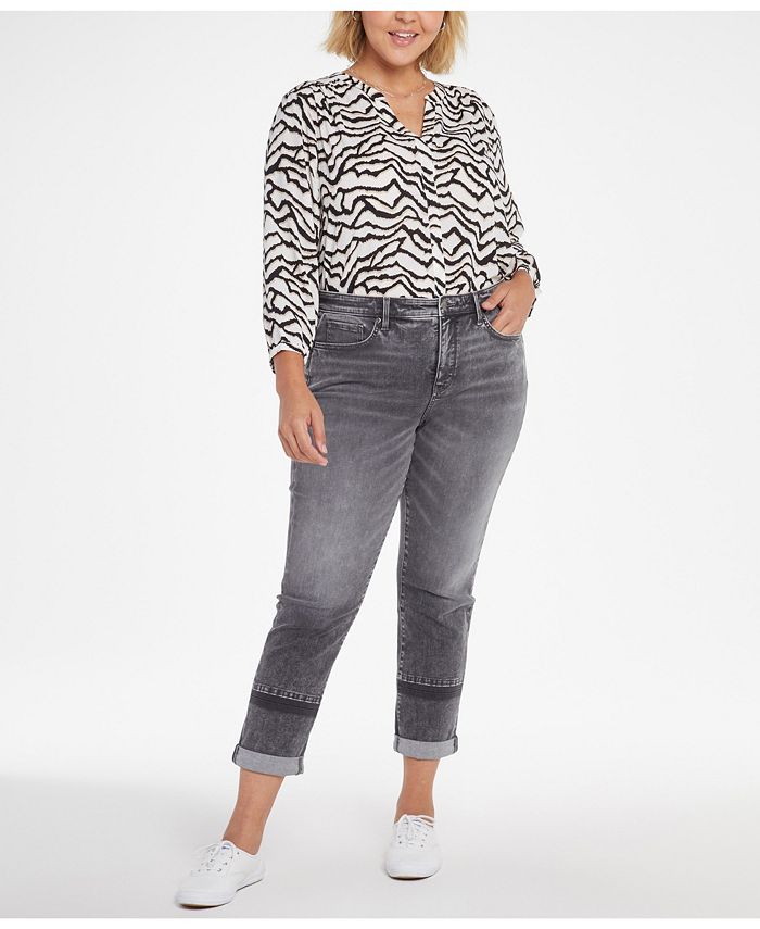 Jeg bærer tøj butik Gemme NYDJ Plus Size Margot Girlfriend with Roll Cuffs Jeans & Reviews - Jeans -  Plus Sizes - Macy's