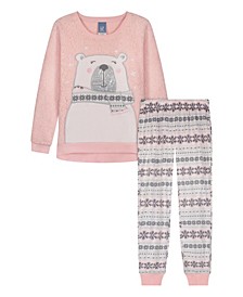 Little Girls 2 Piece Holiday Top and Pajama Set