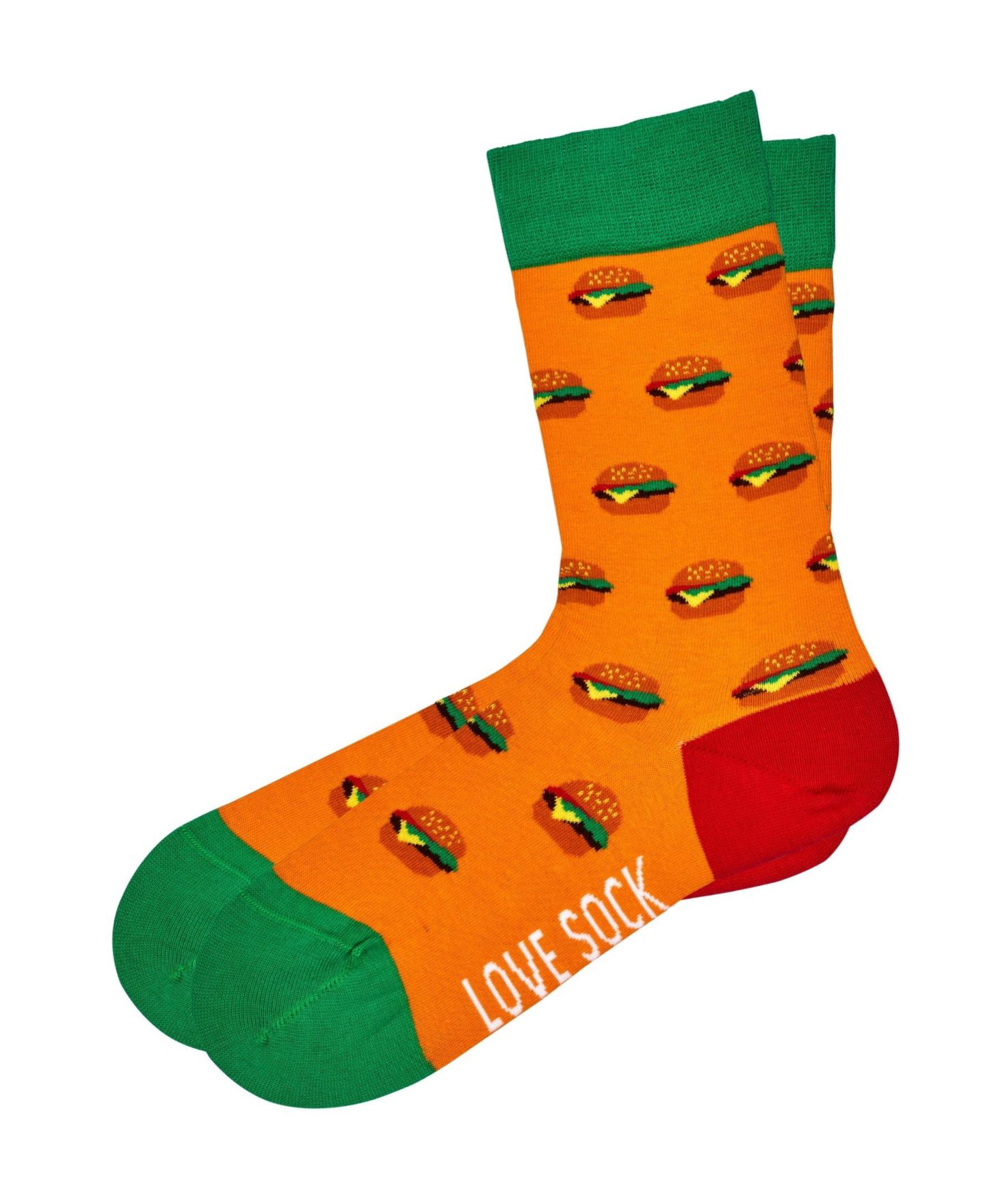 Носки Burger Novelty, средней высоты, хлопок — Love Sock Company, цвет: Оранжевый — фото 2