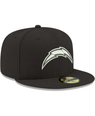 New Era Men's Black Los Angeles Chargers B-Dub Logo 59FIFTY Fitted Hat ...