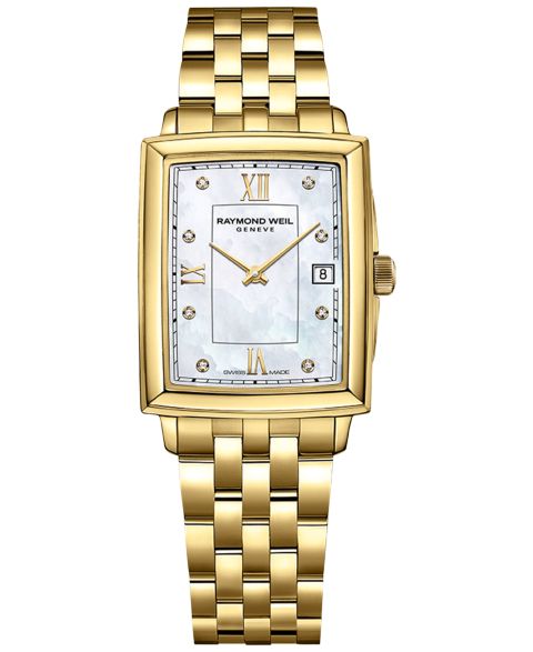 Женские часы Raymond Weil Swiss Toccata Diamond Accent Gold PVD Stainless Steel Bracelet Watch 25x34mm