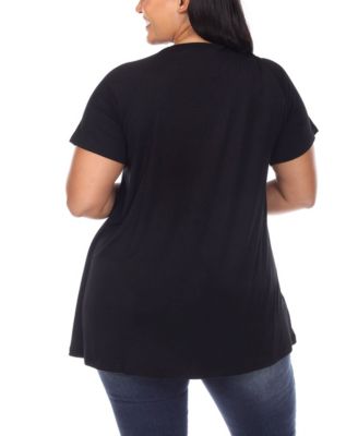 Plus Size Crisscross Cutout Short Sleeve Top