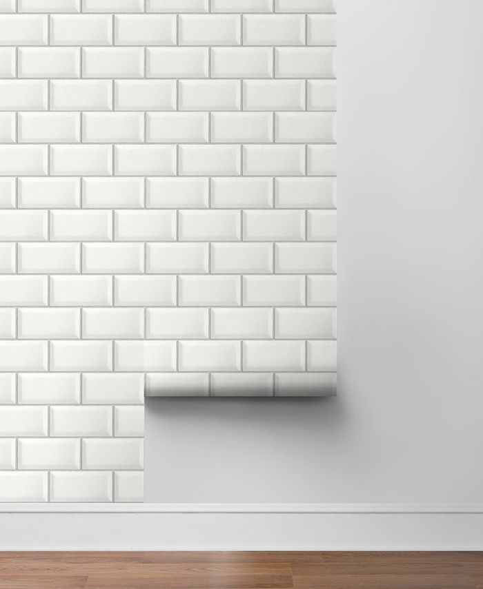 NextWall Large Subway Tile Peel and Stick Wallpaper Macy's
