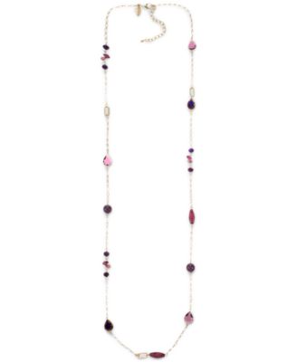 Photo 1 of Style & Co Gold-Tone Multicolor Stone & Bead Long Strand Necklace, 42" + 3" extender, 