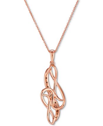 Le Vian - Chocolate Diamond (1/3 ct. t.w.) & Vanilla Diamond (1/5 ct. t.w.) Swirl Pendant Necklace in 14k Rose Gold, 18" + 2" extender