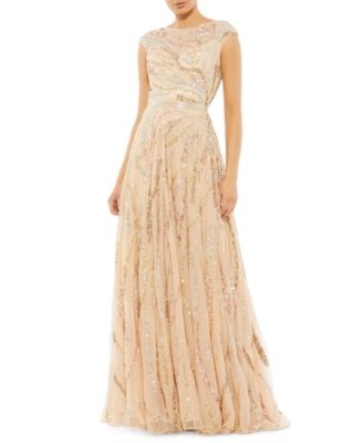 MAC DUGGAL - Embellished Cap-Sleeve Gown