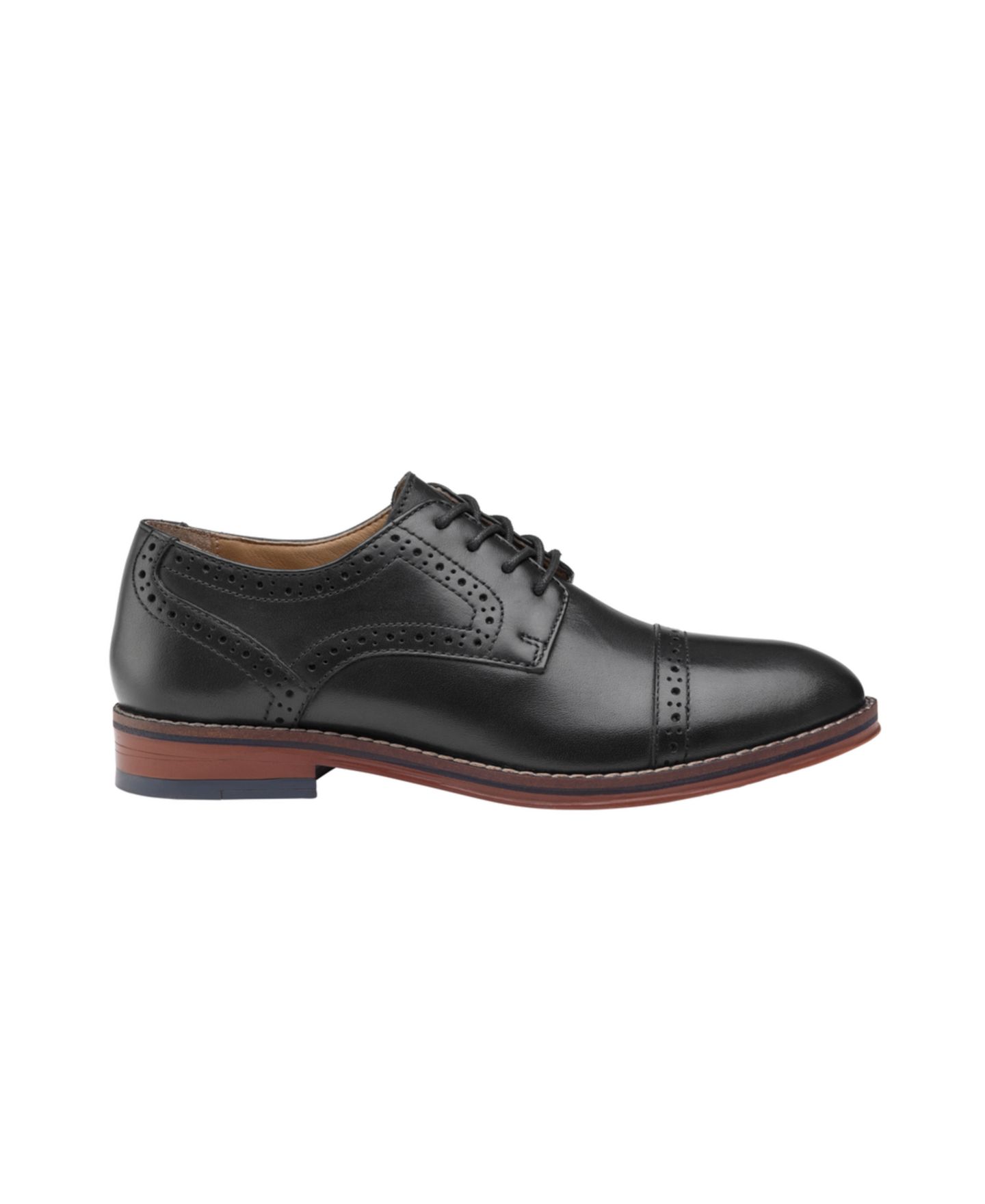 Туфли Johnston & Murphy Conard Cap Toe Shoe для мальчиков, цвет: Чёрный — фото 2