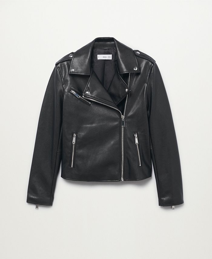 MANGO Women's Zipped Biker Jacket Macy's