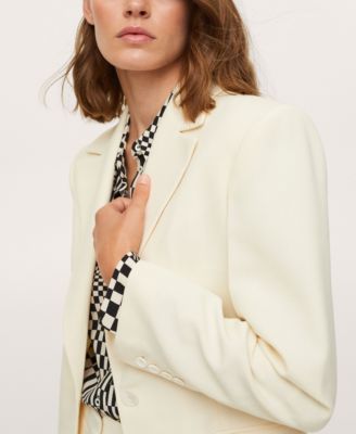 MANGO Women's Patterned Suit Blazer