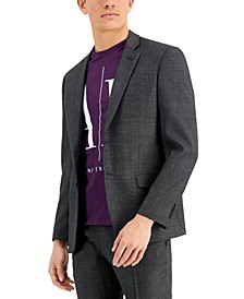 Men's Slim-Fit Gray Pin Dot Wool Suit Jacket