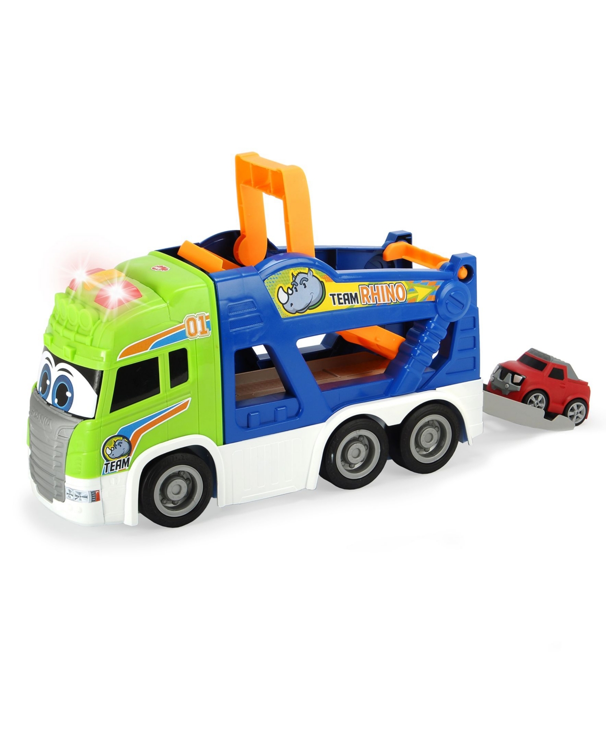 Dickie Toys Hk Ltd - 16" Happy Scania Car Transporter Pre-school Vehicle With Extra Car In Multi