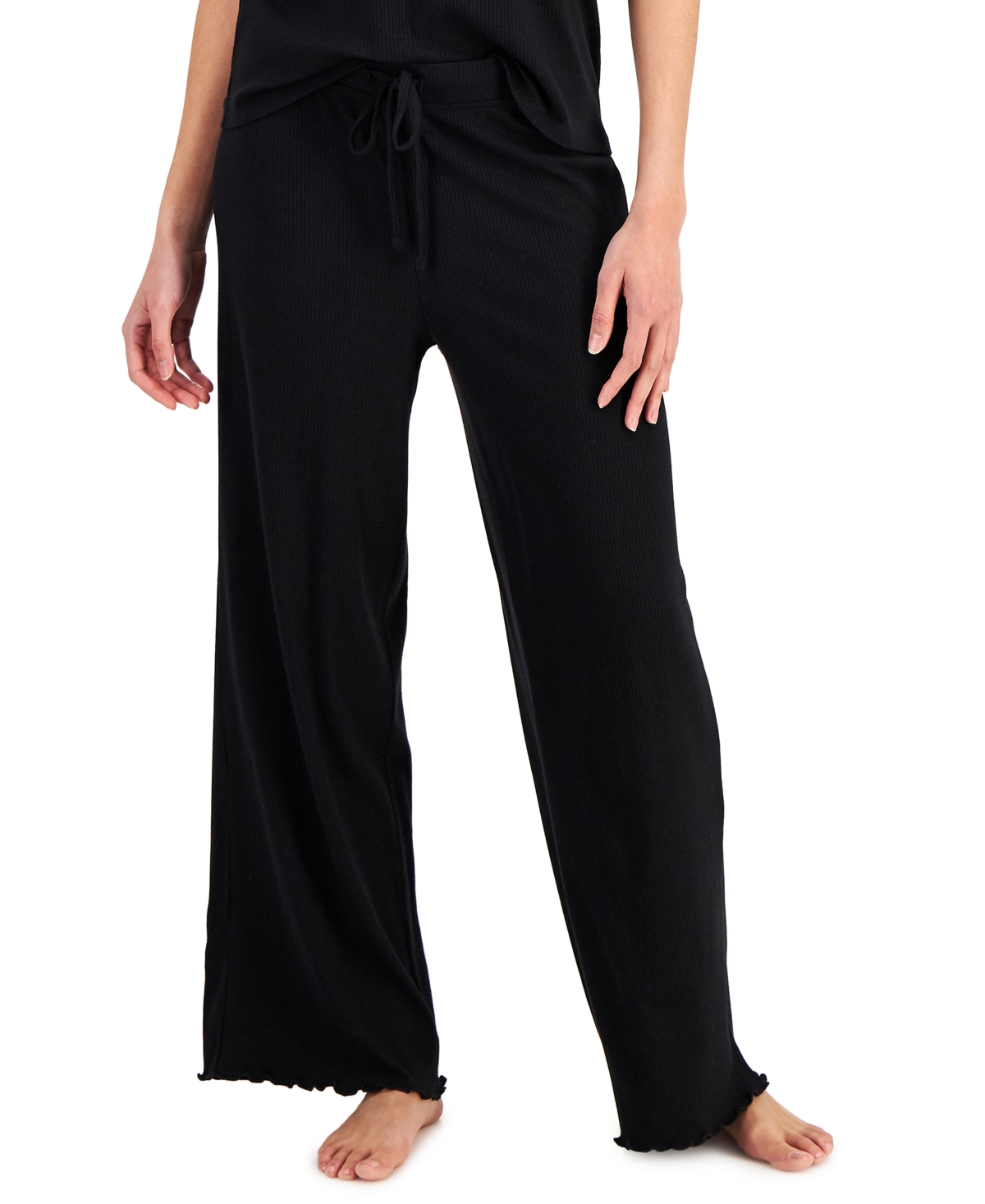 Jenni Wide-leg Pajama Pants, Created For Macy's In Deep Black | ModeSens