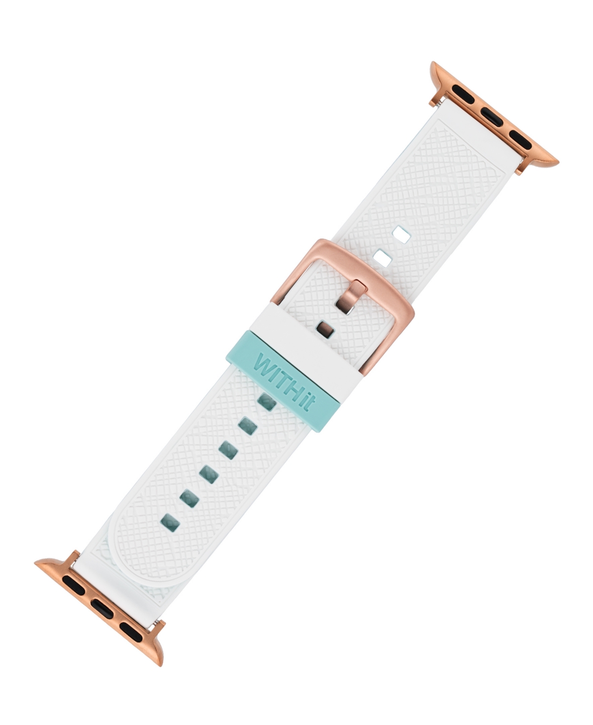 WITHitand Teal Silicone Colorpop Band designed for Apple Watch 42mm (Series 10) & 38/40/41mm - White, Teal