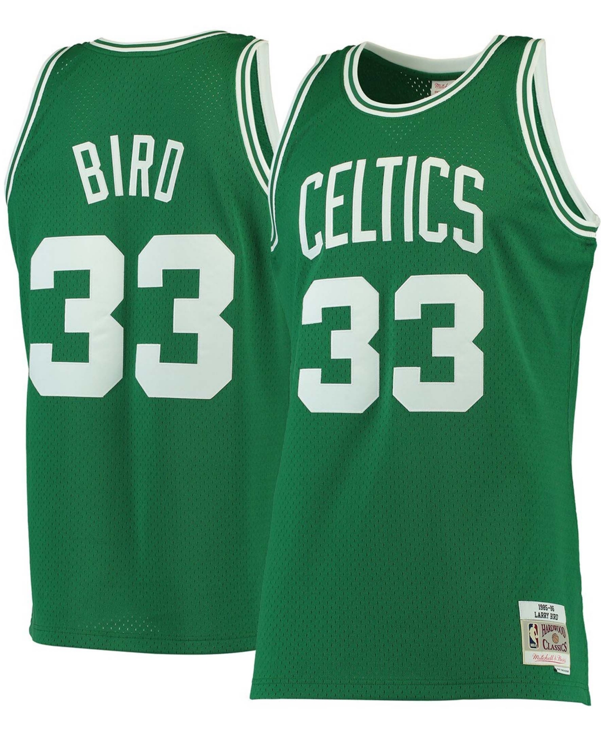 Men's Mitchell & Ness Larry Bird Kelly Green Boston Celtics Big & Tall  1985-86 NBA 75th Anniversary Diamond Swingman Jersey