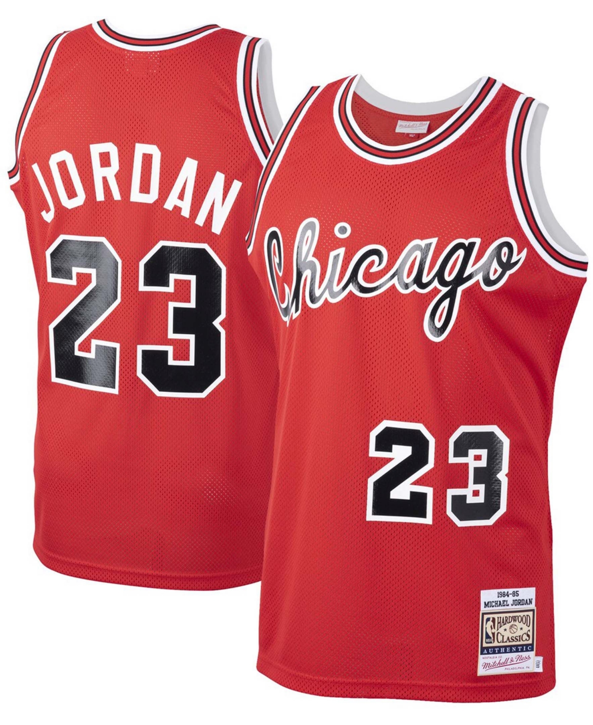 Men's Michael JordanChicago Bulls 1984-85 Hardwood Classics Rookie Authentic Jersey - Red