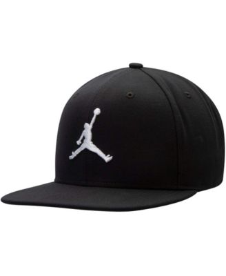 Jordan Men's Black, White Jumpman Pro Logo Snapback Adjustable Hat - Main Image