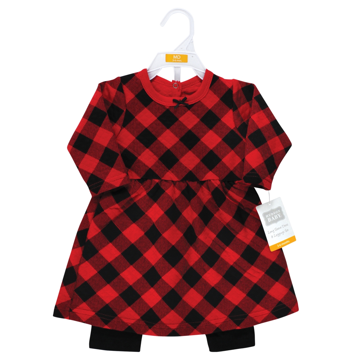 Hudson Baby Baby Girls Hudson Quilted Cotton Dress and Leggings,- Buffalo plaid